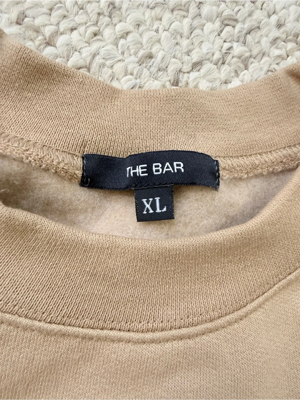 THE BAR Tan Crewneck Oversized Sweatshirt - Picture 2 of 3
